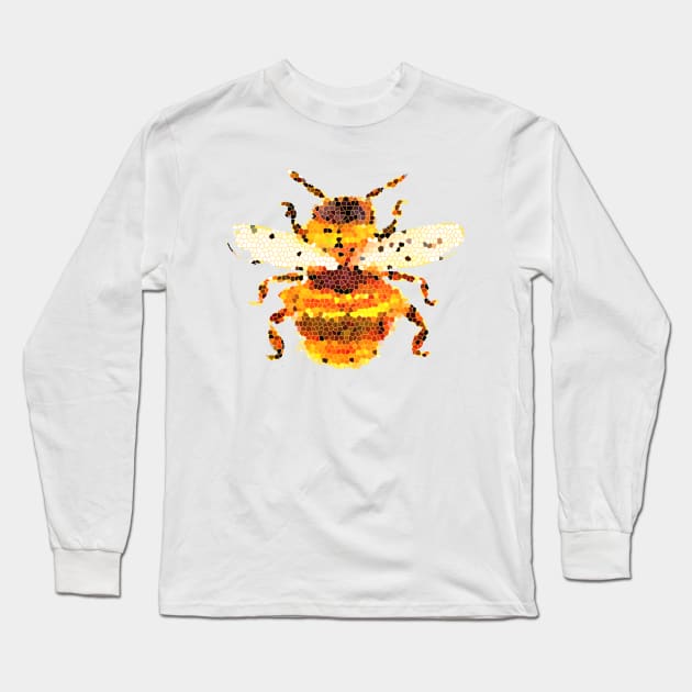 Mosaic Bumble Bee Long Sleeve T-Shirt by ZeichenbloQ